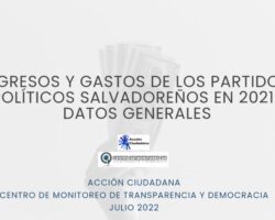 Acción Ciudadana presenta el documento: “Ingresos y gastos de los partidos políticos salvadoreños en 2021: Datos generales”